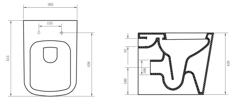 Унитаз приставной BelBagno ALBANO BB120CB купить в интернет-магазине Sanbest