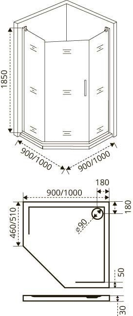Душевой уголок Good Door FANTASY PNT-100-C-CH 100x100 купить в интернет-магазине Sanbest