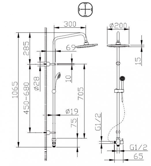 Душевая система Bravat FIT D283CP-2-RUS купить в интернет-магазине сантехники Sanbest