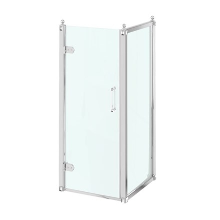 Душевой уголок Burlington с распашной дверью 76x76 стекло прозрачное/профиль хром купить в интернет-магазине Sanbest