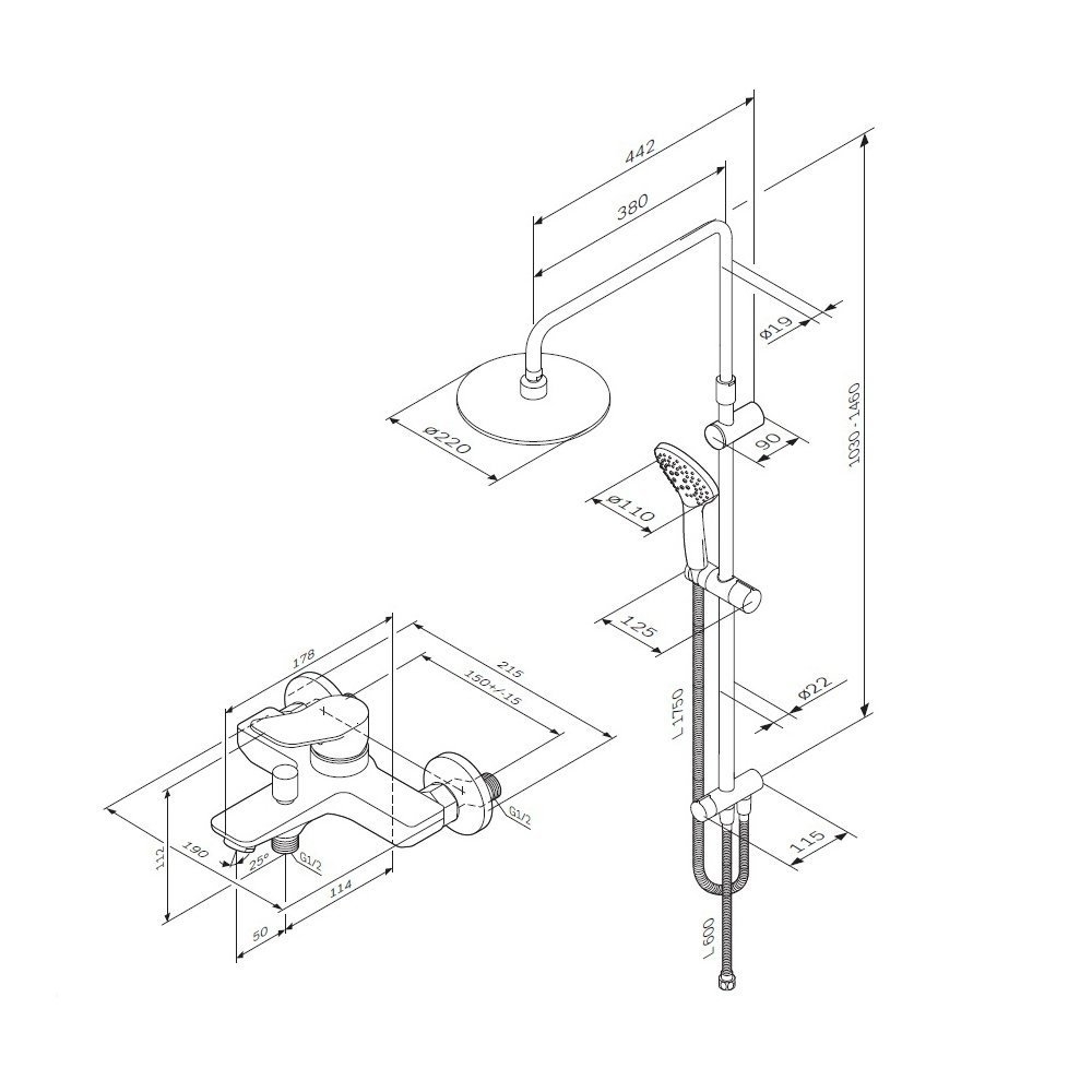 Душевая система AM.PM X-Joy F40885A34 купить в интернет-магазине сантехники Sanbest