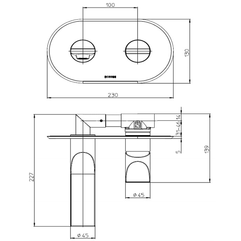 Смеситель для раковины Bossini Apice Z00549.030 хром купить в интернет-магазине сантехники Sanbest