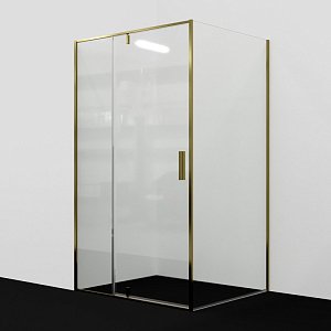 Душевой уголок WasserKRAFT Aisch 55P17 100х80 стекло прозрачное/профиль матовое золото купить в интернет-магазине Sanbest