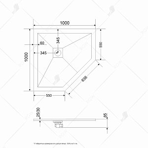 Душевой поддон RGW ST/T-W Stone Tray 100x100 купить в интернет-магазине Sanbest