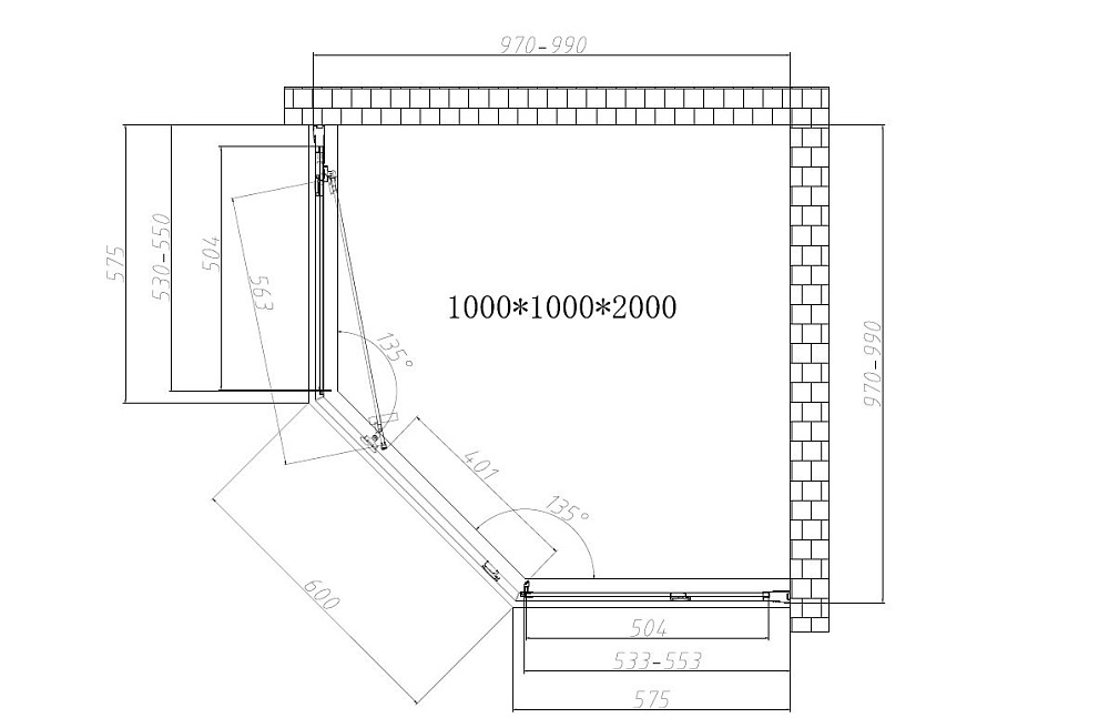 Душевой уголок Vincea SHOW VSP1-4SH100CLB 100x100 черный/прозрачный купить в интернет-магазине Sanbest