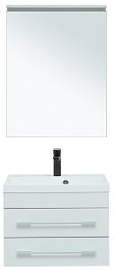 Тумба с раковиной Aquanet Верона 58 New с зеркалом, белая матовая для ванной в интернет-магазине Sanbest