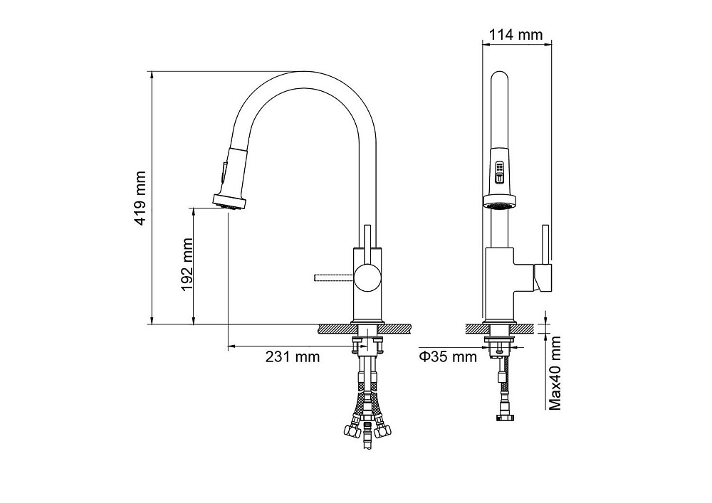 Смеситель для кухни Timo Saona 2316/03FL черный матовый купить в интернет-магазине сантехники Sanbest