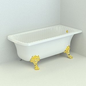 Ванна Migliore OLIVIA ANG на 2-х лапах MIGLIORE в угол 25444 174х80 белая/золото купить в интернет-магазине Sanbest