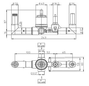 Внутренняя часть смесителя Bossini Apice Z00546000 купить в интернет-магазине сантехники Sanbest