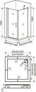 Душевой уголок Good door FANTASY CR-100-F-CH 100x100 прозрачный с рисунком купить в интернет-магазине Sanbest