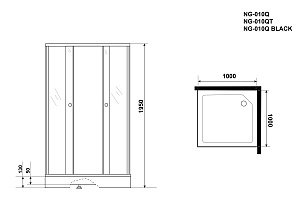 Душевой уголок Niagara Eco NG-010-14Q 100х100 купить в интернет-магазине Sanbest