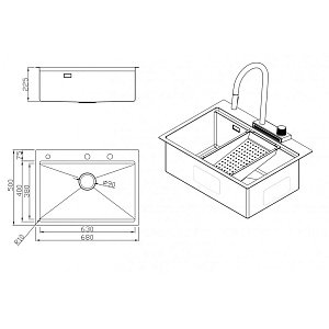 Мойка кухонная Milacio Denia 68 Steel MC.77418 золото купить в интернет-магазине сантехники Sanbest