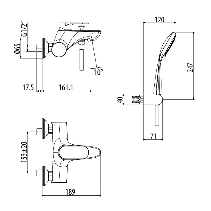 Смеситель для ванны Gattoni H2Omix7000 7000070C0