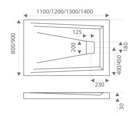 Душевой поддон Good door АТРИУМ 140x90 купить в интернет-магазине Sanbest