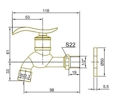 Сливной кран для бани Bronze De Luxe 21600 купить в интернет-магазине сантехники Sanbest