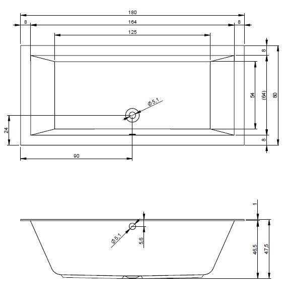 Ванна акриловая Riho Lugo 180x80 купить в интернет-магазине Sanbest