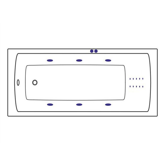 Гидромассажная ванна Excellent Aquaria LINE NANO 160x70 форсунки хром купить в интернет-магазине Sanbest