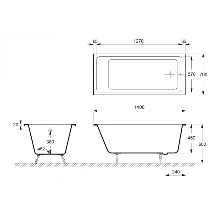 Ванна чугунная Delice Level Elite DLR230618 140х70 купить в интернет-магазине Sanbest