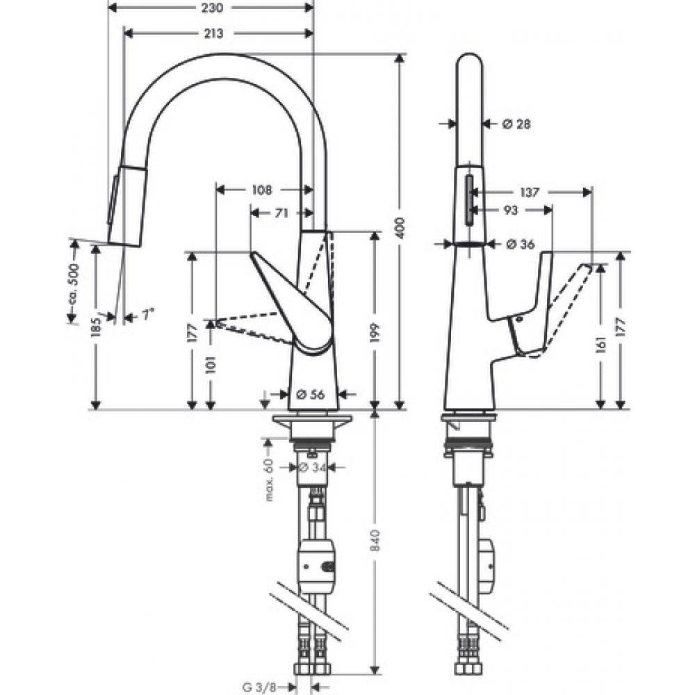 Смеситель для кухни Hansgrohe Talis M51 200 72813800 купить в интернет-магазине сантехники Sanbest