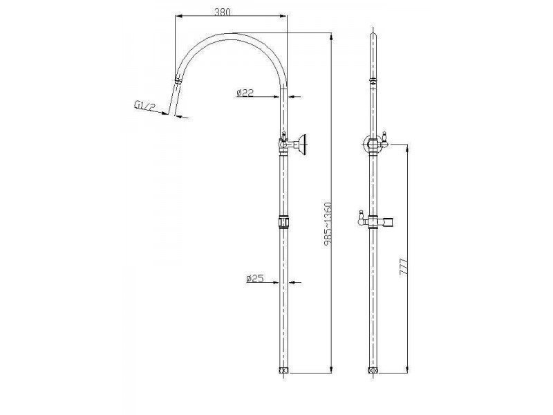 Душевая колонна Aksy Bagno Faenza Light Fa410-2005-2004L бронза купить в интернет-магазине сантехники Sanbest