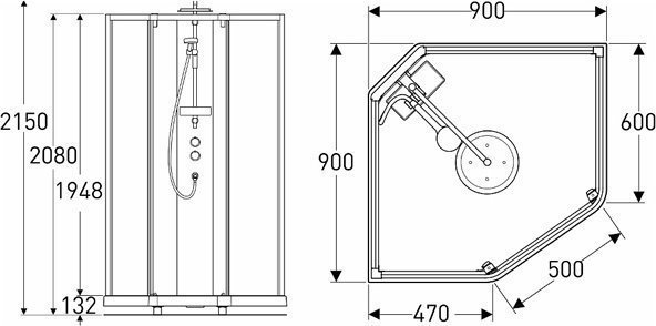 Душевая кабина IDO Showerama 10-5 Comfort 90x90 купить в интернет-магазине Sanbest