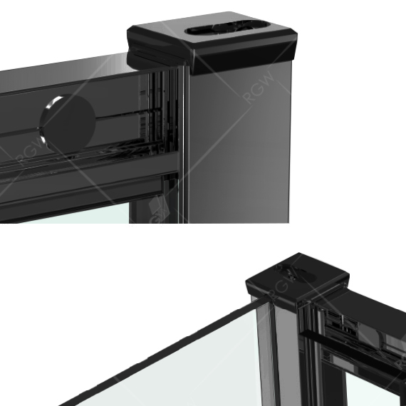 Душевой уголок RGW CL-48B (CL-14B + Z-050-1B) 120x100 стекло прозрачное/профиль черный купить в интернет-магазине Sanbest