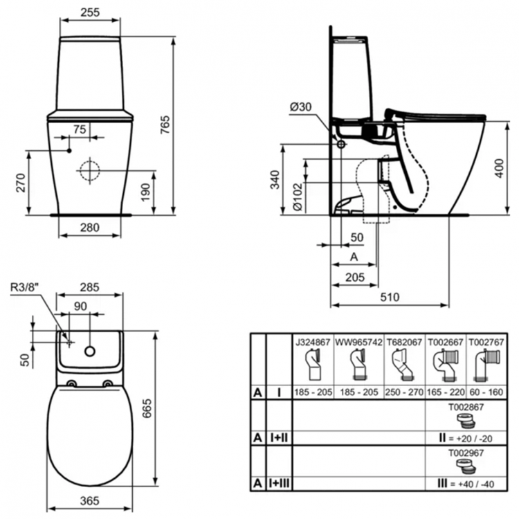 Унитаз напольный Ideal Standard Connect E803701 с бачком E717501 белый купить в интернет-магазине Sanbest