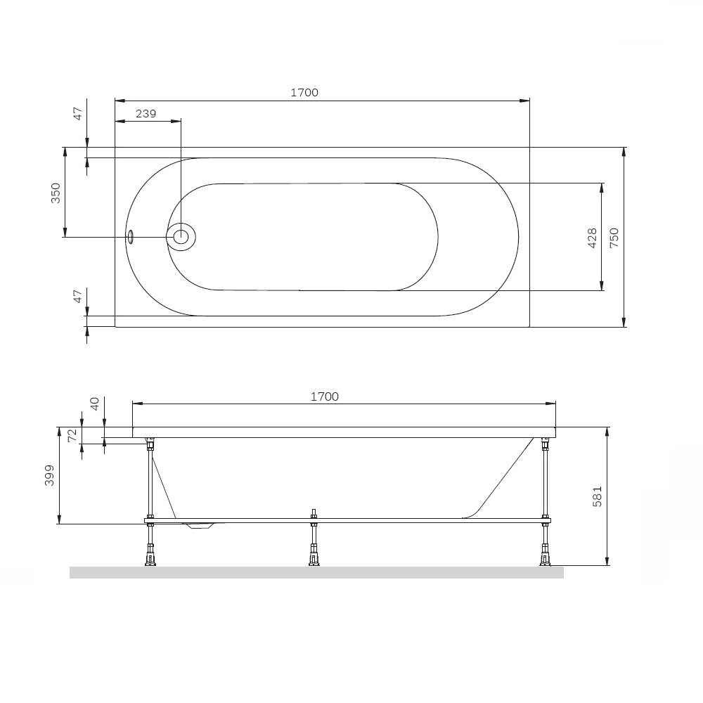 Ванна акриловая AM.PM X-Joy W94A-170-070W-A1 170x70 купить в интернет-магазине Sanbest