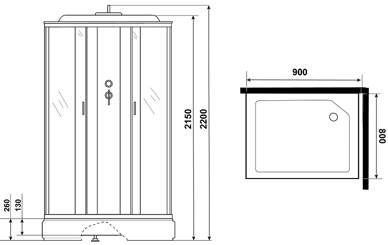 Душевая кабина Niagara Classic NG-33984-14Q 90x80 купить в интернет-магазине Sanbest