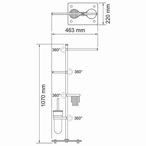 Стойка для аксессуаров WasserKRAFT К-1248 купить в интернет-магазине сантехники Sanbest