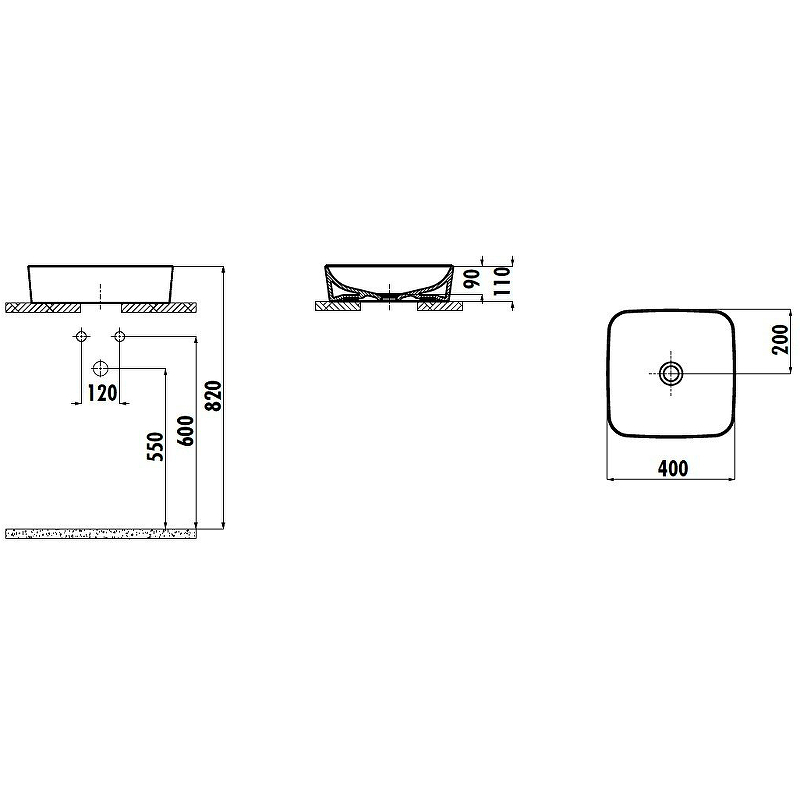 Раковина Creavit Ultra 40 UL040-00AM00E-0000 антрацит матовый купить в интернет-магазине Sanbest