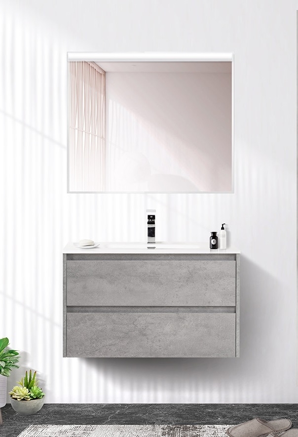 Тумба с раковиной BelBagno KRAFT 60 2C-SO/BB600ETL Cemento Grigio для ванной в интернет-магазине Sanbest