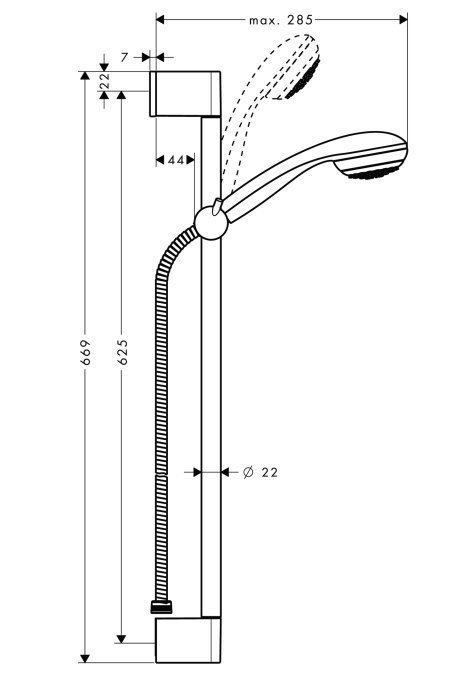 Душевая гарнитура Hansgrohe Crometta 27652000 купить в интернет-магазине сантехники Sanbest