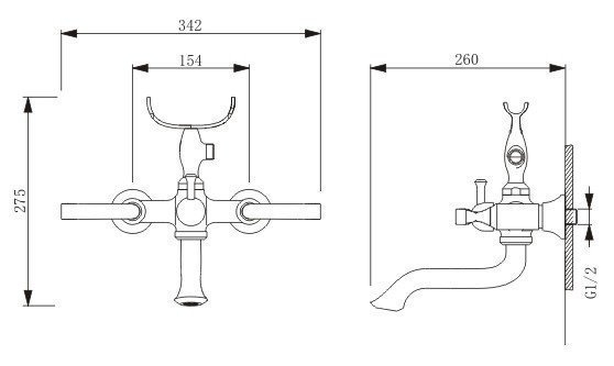 Смеситель для ванны Schein Pure 46301/8027060 купить в интернет-магазине сантехники Sanbest