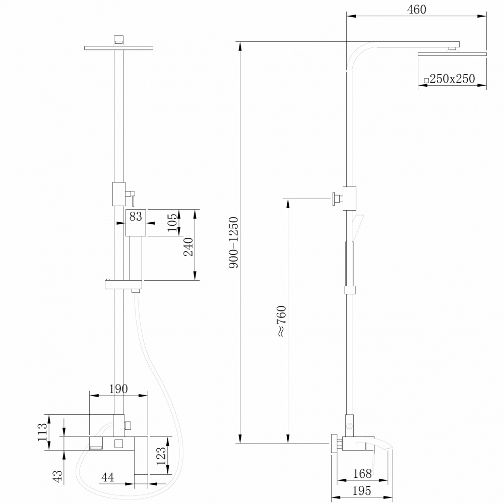 Душевая система Abber Wasserfall AF8616G золото матовое купить в интернет-магазине сантехники Sanbest