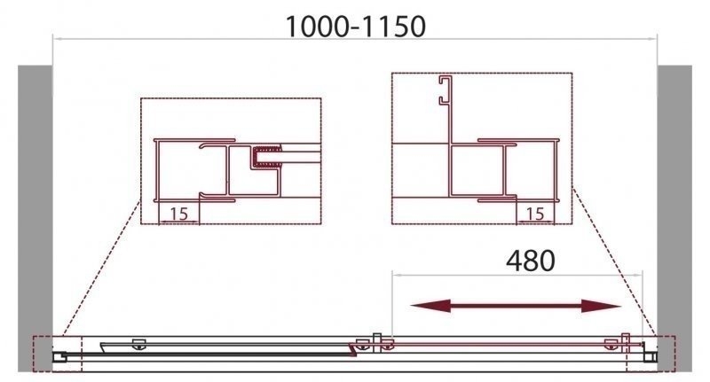 Душевая дверь BelBagno UNIQUE BF-1 120/135P купить в интернет-магазине Sanbest