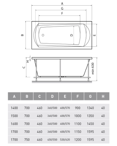 Ванна акриловая Relisan Tamiza 170x75 купить в интернет-магазине Sanbest