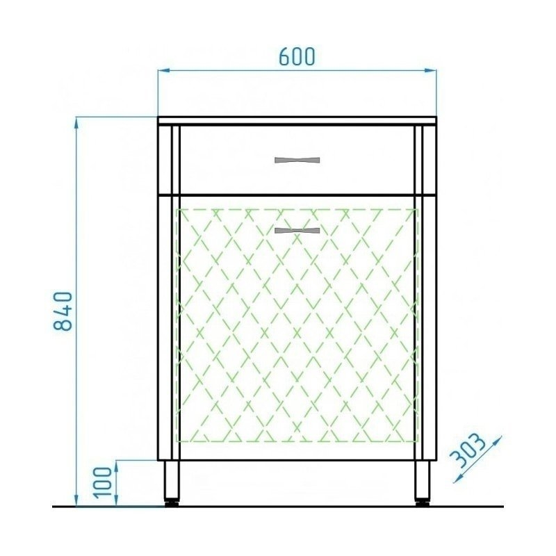 Комод напольный Style Line Эко Стандарт ТН 60 с корзиной для ванной в интернет-магазине сантехники Sanbest