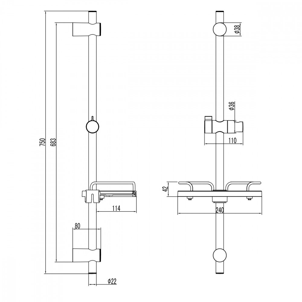 Душевая штанга Lemark Bronx LM3775BL купить в интернет-магазине сантехники Sanbest