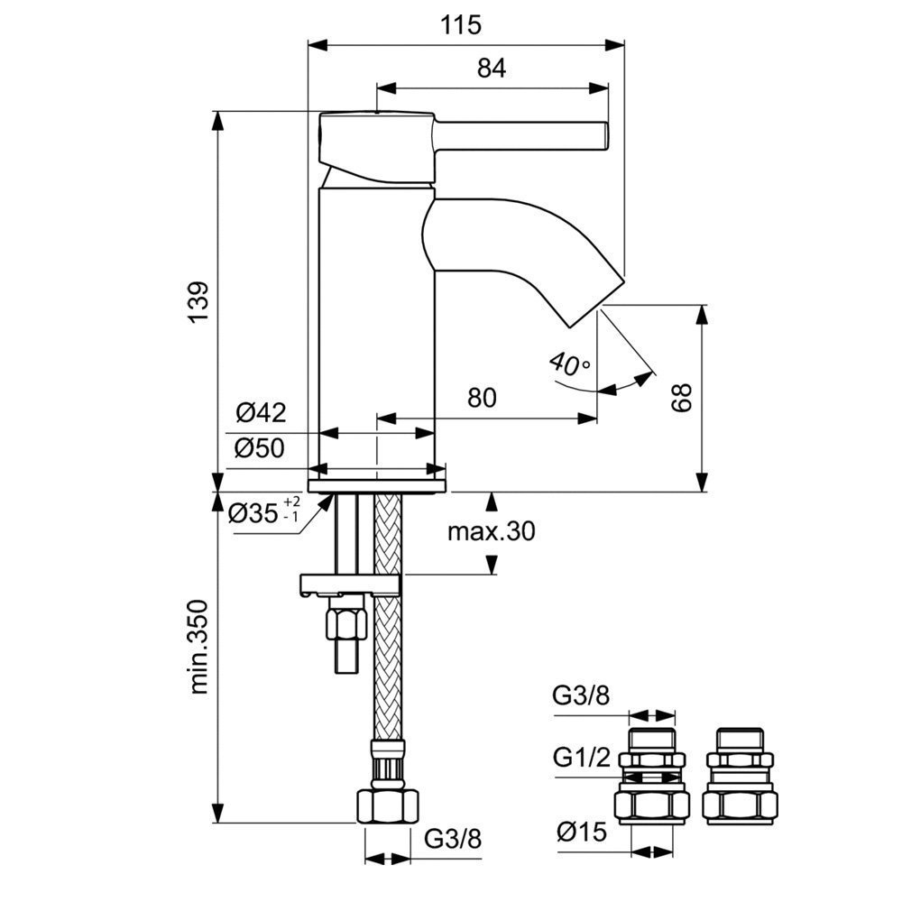 Смеситель для раковины Ideal Standard Ceraline BC185AA купить в интернет-магазине сантехники Sanbest