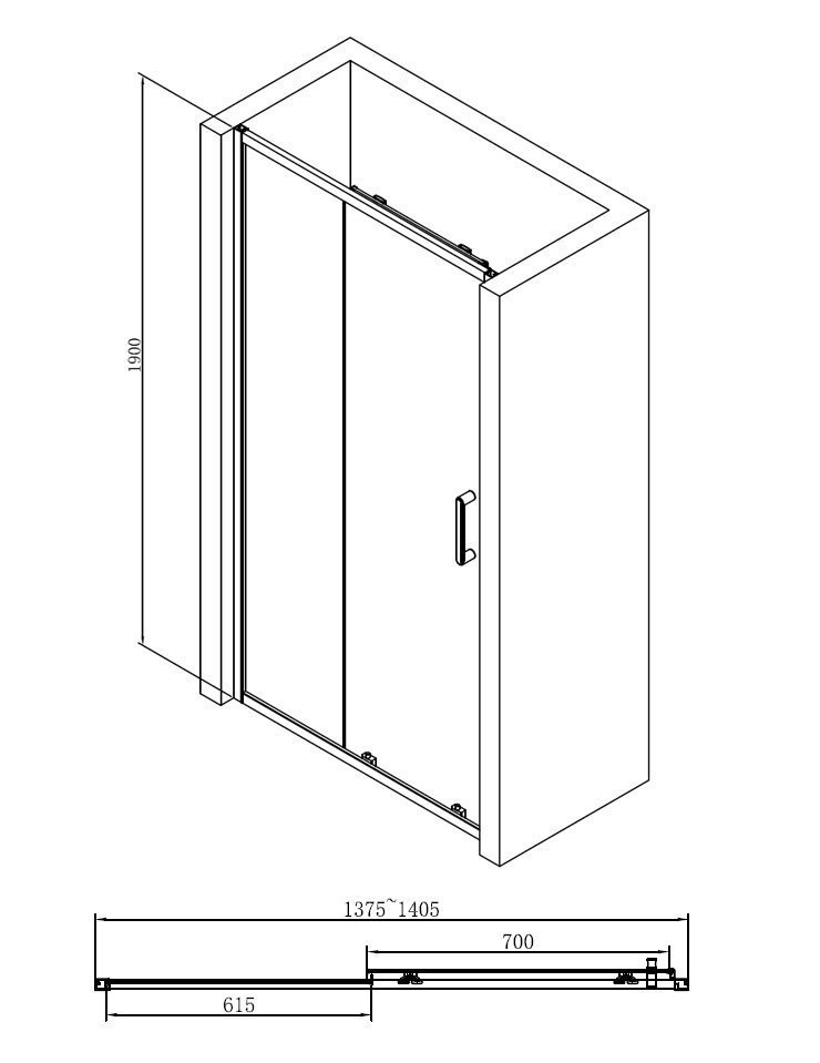 Душевая дверь ABBER Schwarzer Diamant 140 AG30140B купить в интернет-магазине Sanbest