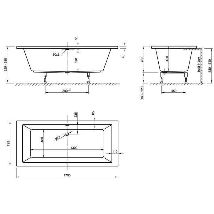 Акриловая ванна Knief Culture FIT 180x80 купить в интернет-магазине Sanbest