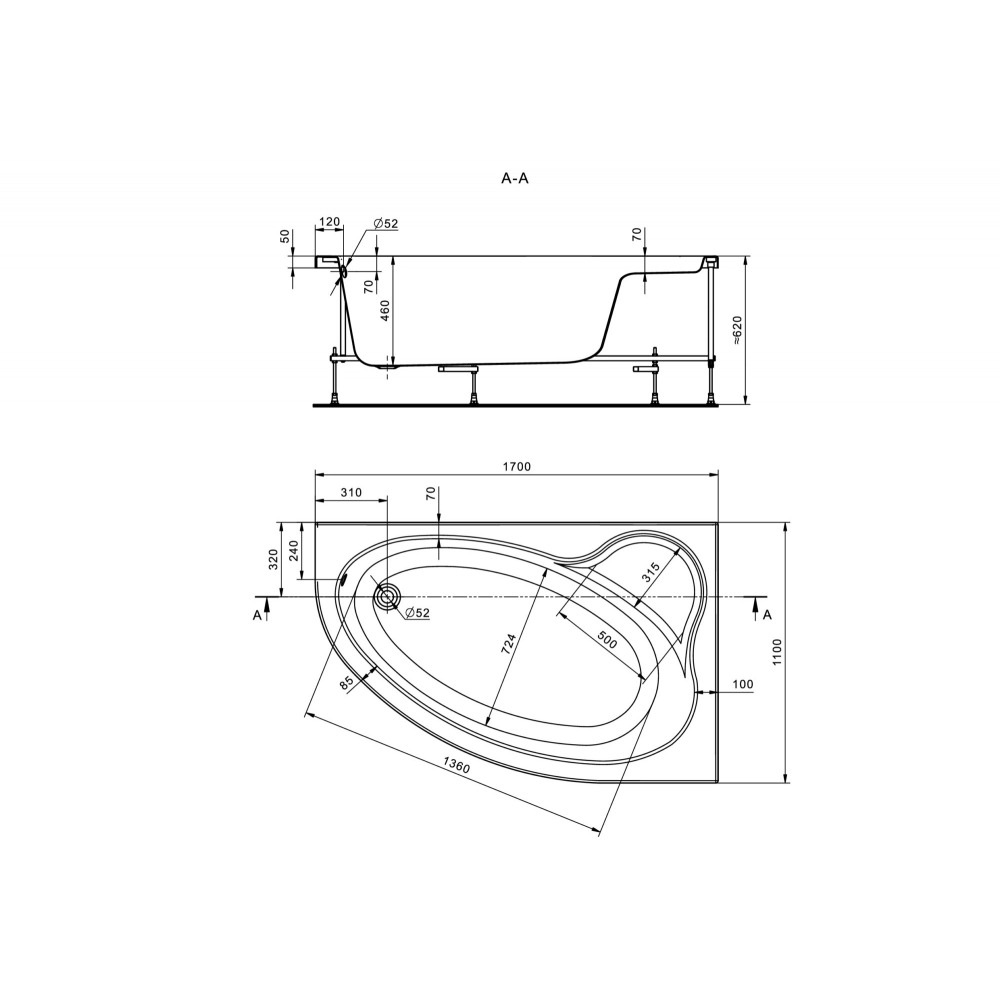 Ванна акриловая Santek Эдера-Сантек 170x110 купить в интернет-магазине Sanbest