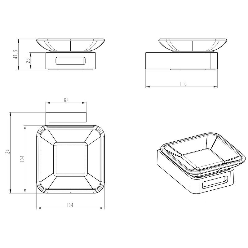 Мыльница Boheme Q 10943-MG матовое золото купить в интернет-магазине сантехники Sanbest