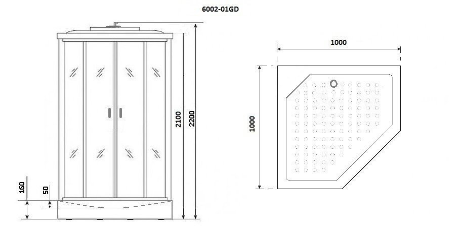 Душевая кабина с сенсором Niagara Premium NG- 6002-01GD 100x100 купить в интернет-магазине Sanbest