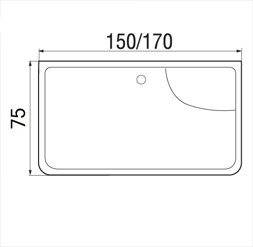 Ванна акриловая Wemor 160/75/55 S купить в интернет-магазине Sanbest