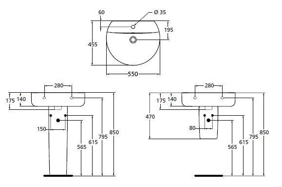 Раковина на пьедестале Ideal Standard Connect E786401 купить в интернет-магазине Sanbest