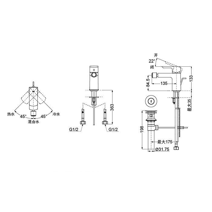 Смеситель для биде Toto Jewelhex Faucet TRG02301R купить в интернет-магазине сантехники Sanbest