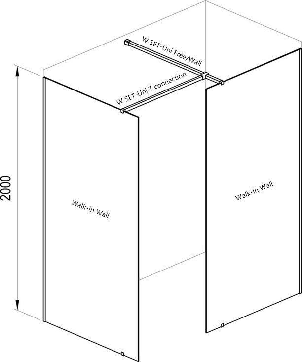 Душевое ограждение Ravak WALK-IN DOUBLE WALL 100x90 черный/Transparent купить в интернет-магазине Sanbest