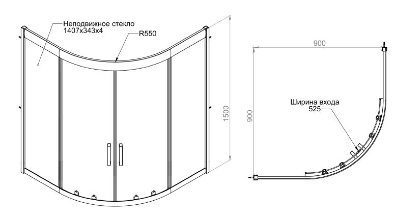 Душевой уголок AM.PM Gem W90G-401A090WT 90х90 купить в интернет-магазине Sanbest